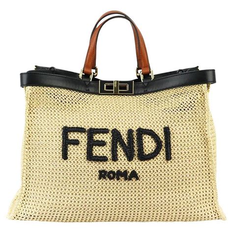 fendi woven bag|authentic fendi tote.